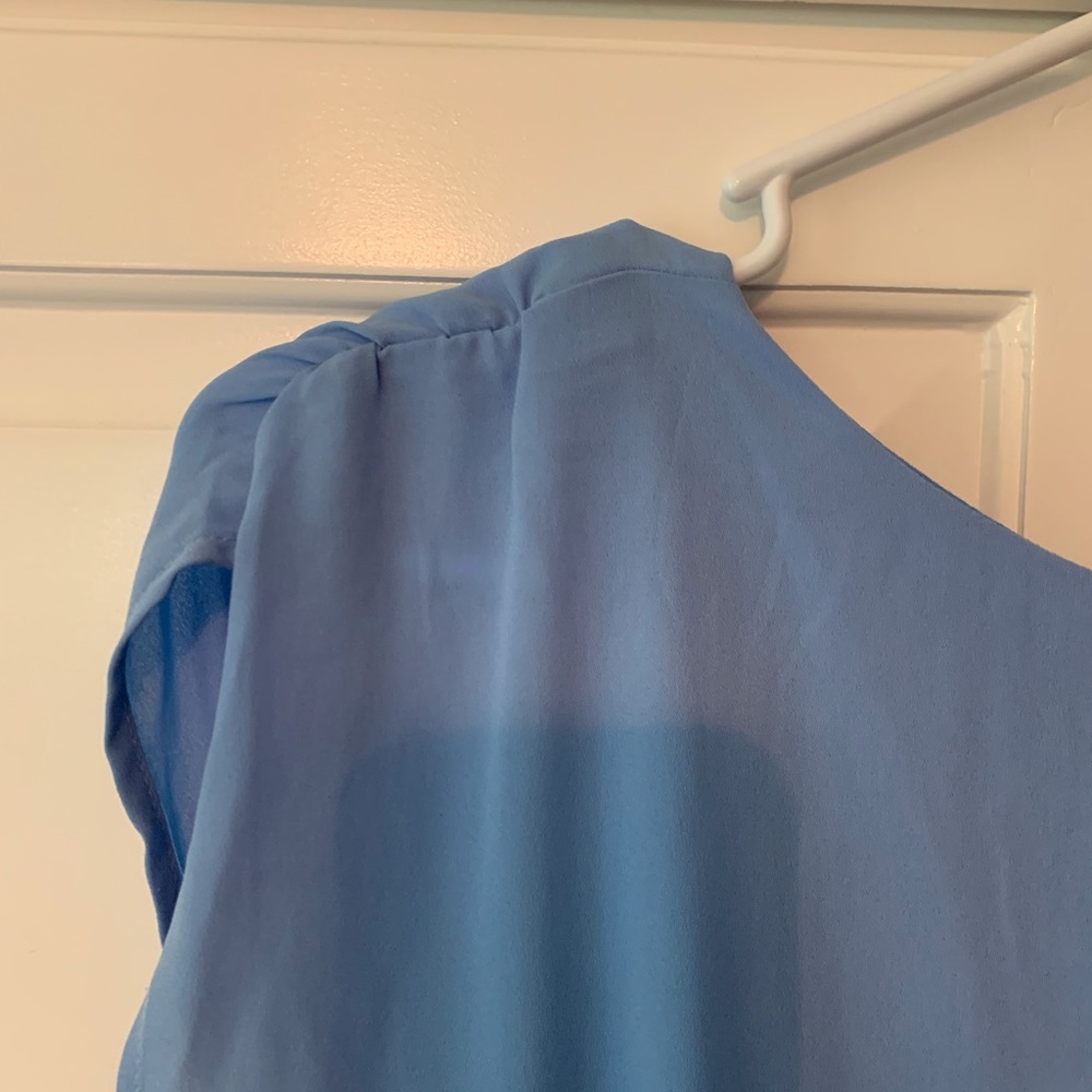 Gianni Bini GB Dress light blue chiffon flutter sleeve size Large - Picture 5 of 9